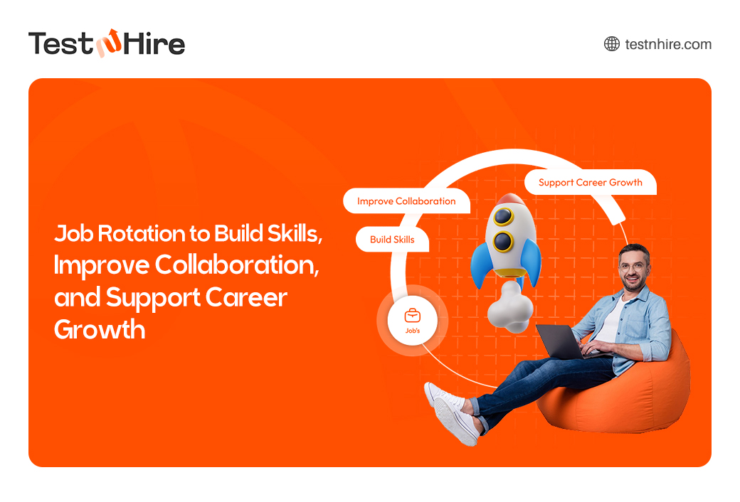 Workplace job rotation and career growth concept
